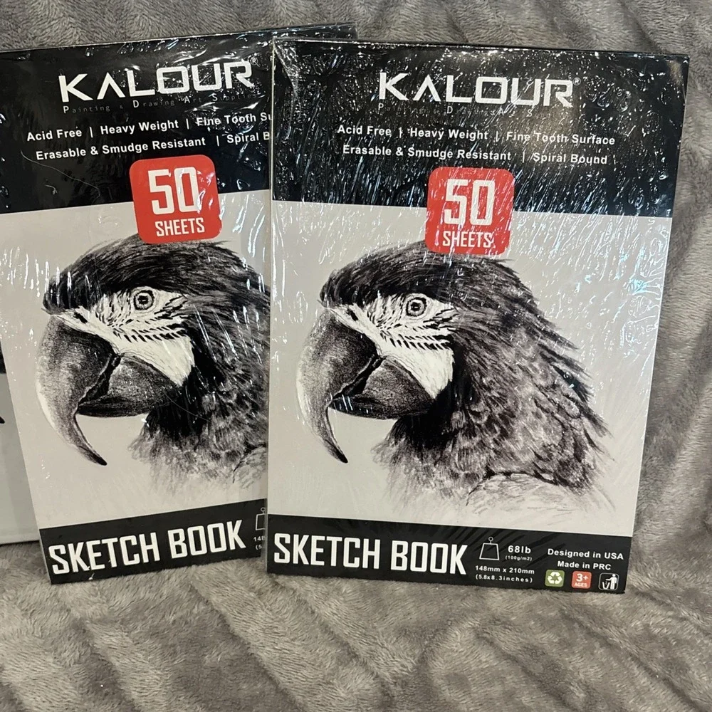 Kalour 50 Piece Sketching‎ Set in Metal Box w/2 Sketch Books NEW